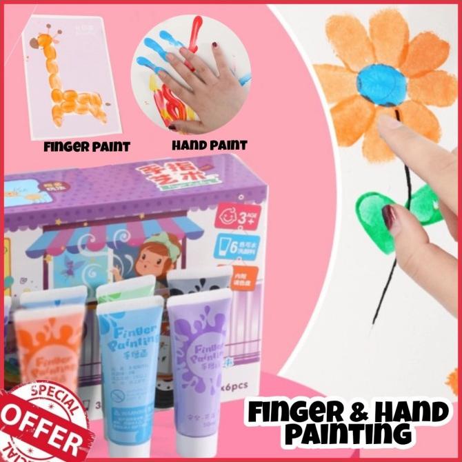 

finger hand painting kit / melukis khusus anak / cat air tangan jari