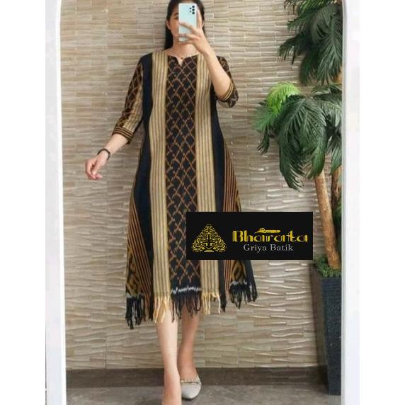 BAJU BATIK DRESS TENUN IKAT ETNIK KHAS MOTIF TORAJA JUMBO PREMIUM