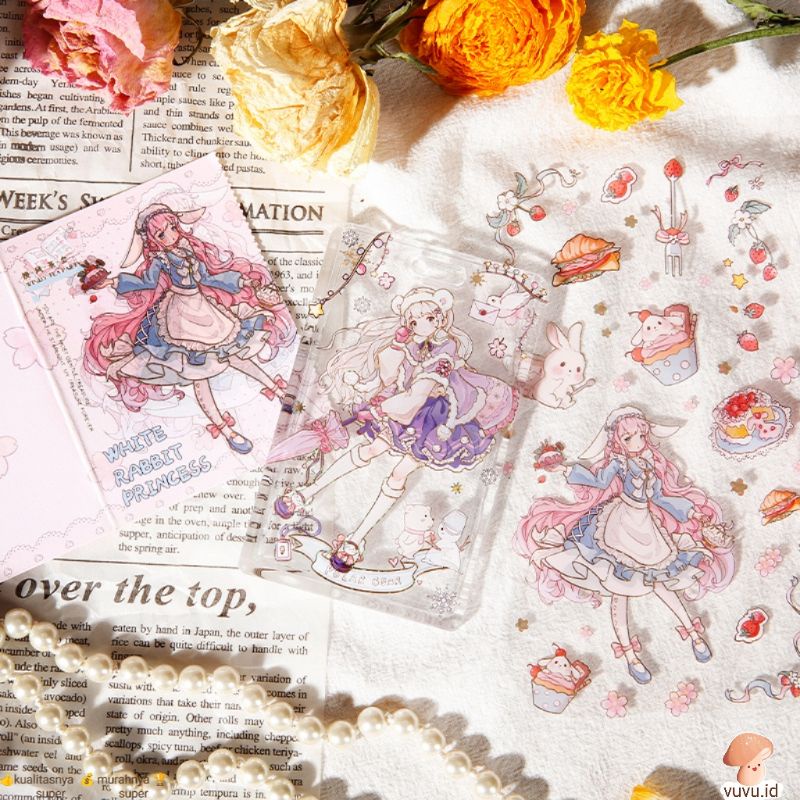 

Stiker Dekorasi Buku Harian Gadis Berbintang Kreatif Label Stiker DIY Seri gadis 2pcs