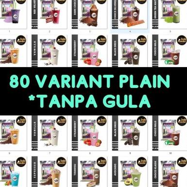 

PROMO HARI INI PLAIN 80 Bubuk Minuman aneka rasa - TANPA GULA (Bisa Pilih Variant 1kg - 1 Rasa) PLAIN !!