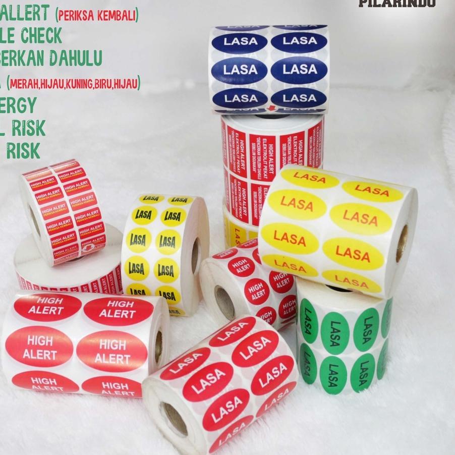 

Terlaris Stiker Penunjang MEDIS /Penanda Resiko / Stiker Penanda Alergy isi -+ 4000 pcs/Roll gas !!