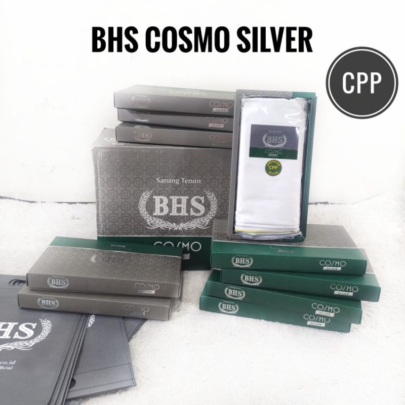 Sarung BHS Cosmo Silver CPP (Cosmo Putih Polos) PPN Ecer Grosir SN