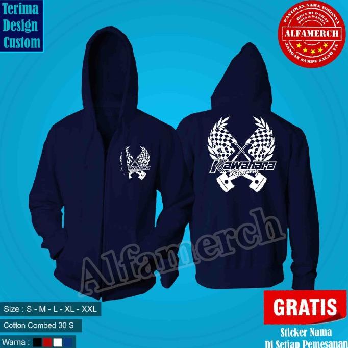 Hoodie Racing Kawahara Jaket Pria Wanita Sweater Polos Sablon Murah