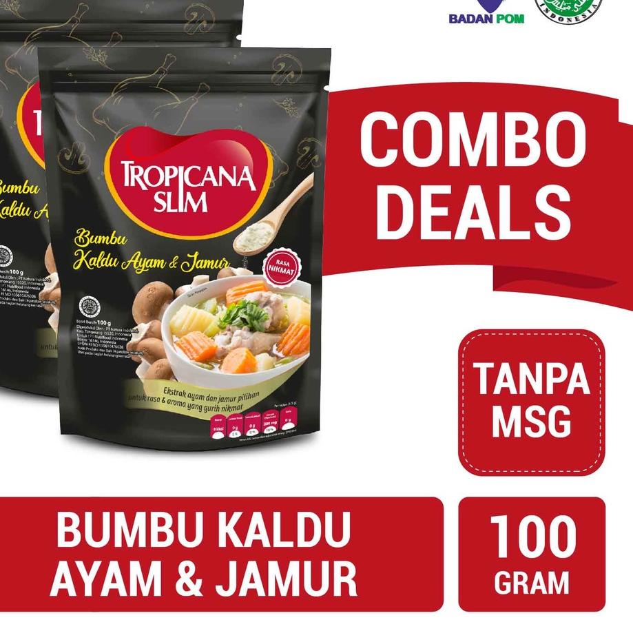 

12.12 Twin Pack - Tropicana Slim Bumbu Kaldu Ayam dan Jamur 100 gram - lebih rendah garam dan tanpa MSG !!!