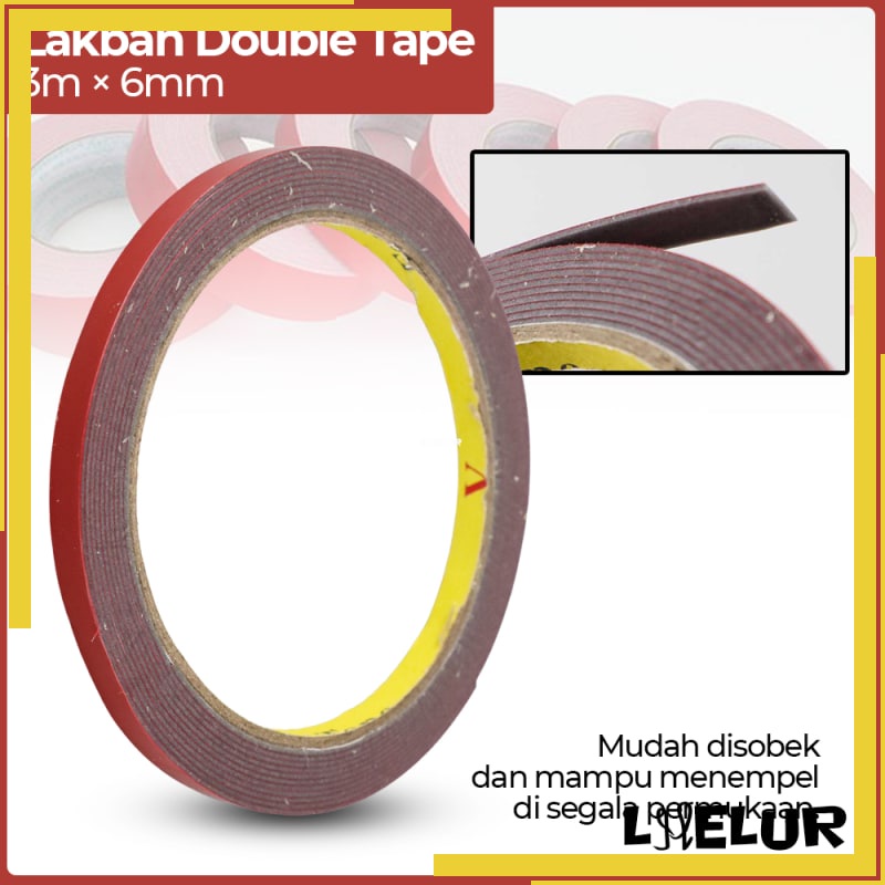 

Lakban Selotip Double Tape 3 Meter 1 PCS