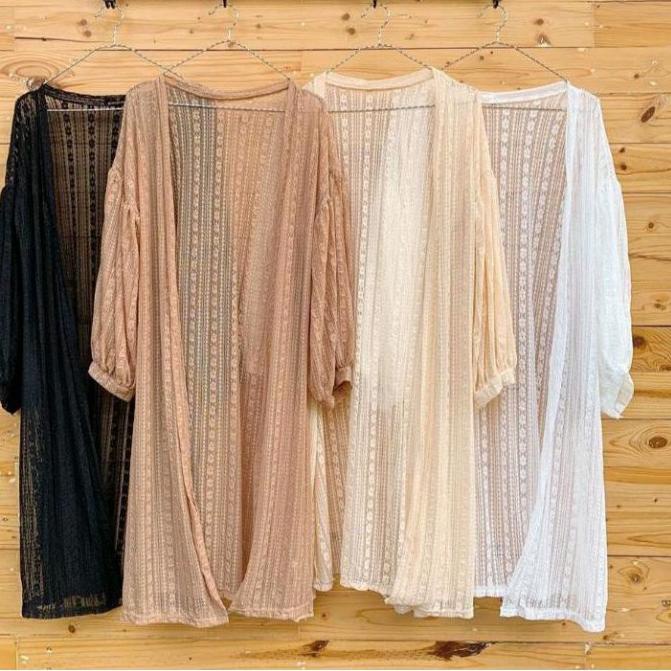 Berhadiah Cardigan Brukat Lengan Balon/ Cardigan/ Atasan Wanita/ brukat/ LongCardi/ Outer wanita Dis