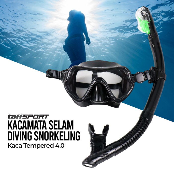 Kacamata Selam Diving Snorkeling Tempered Glass - AS303JF - 7RCS1NBK