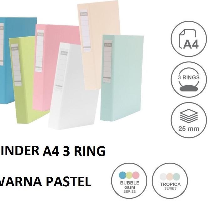 

Banyak Bantex Binder A4 3 Ring Warna Pastel Stock Banyak