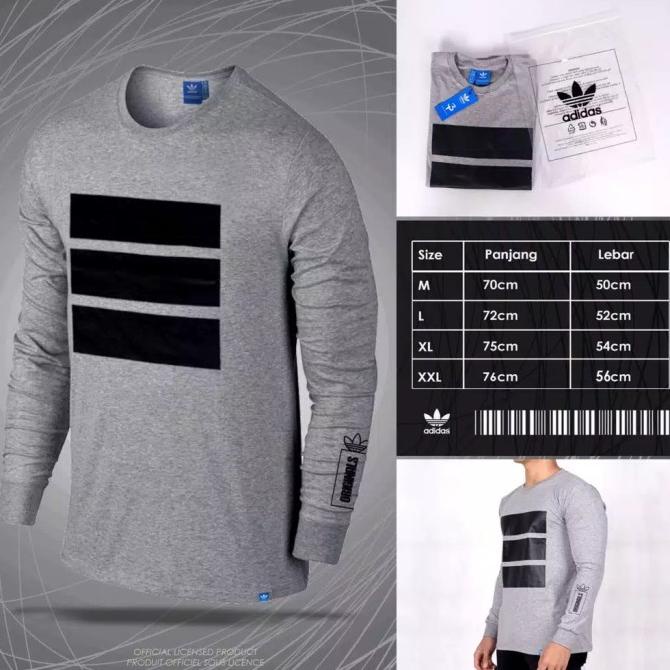 KAOS BAJU LENGAN PANJANG ADIDAS BERLIN FASHION SPORT BRAND PRIA WANITA