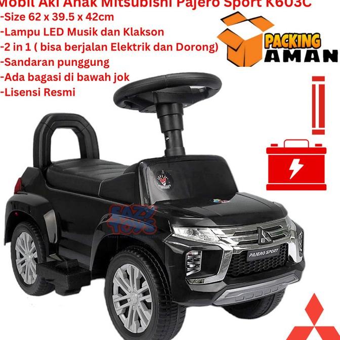 Mobil Aki Anak Mitsubishi Pajero 2In1 Jalan Elektrik Dan Dorong K603C Baroqahhgalery100