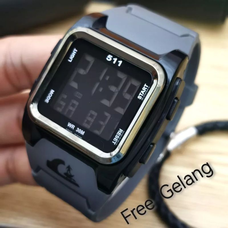 JAM TANGAN PRIA DIGITAL QS511 TALI RUBBER ANTI AIR