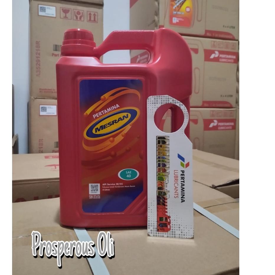 Oli Mesran SAE 40 Galon 4 Liter - Oli pertamina | Pelumas Mesin Bensin / Oli Mesin / Oli Mobil / Oli