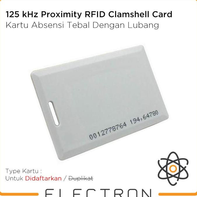 

125 Khz Clamshell Uid Rfid Proximity Card Tag Kartu Tebal Lubang