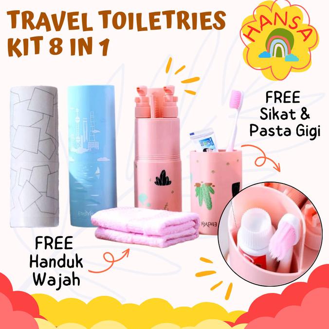 Travel Toiletries Kit 8 in 1 Portable