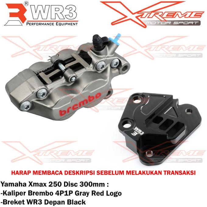 Breket disc Lebar Xmax & Kaliper Brembo 4P1P Grey ORIGINAL
