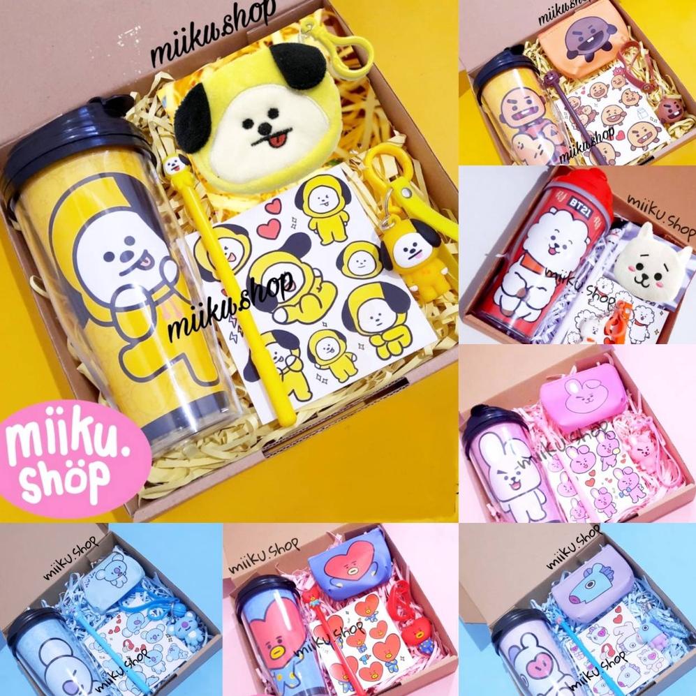 

Dijamin Ori>/ Birthday Gift Hampers | Kado Ulang Tahun Anak Lucu | Paket Tumbler Karakter BT21 / Doraemon / Keroppi / Stitch
