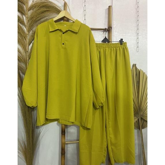 LARISS Zahra Setelan Crinkle Ld 140 || Setelan Crinkle Jumbo ld 140 qronis