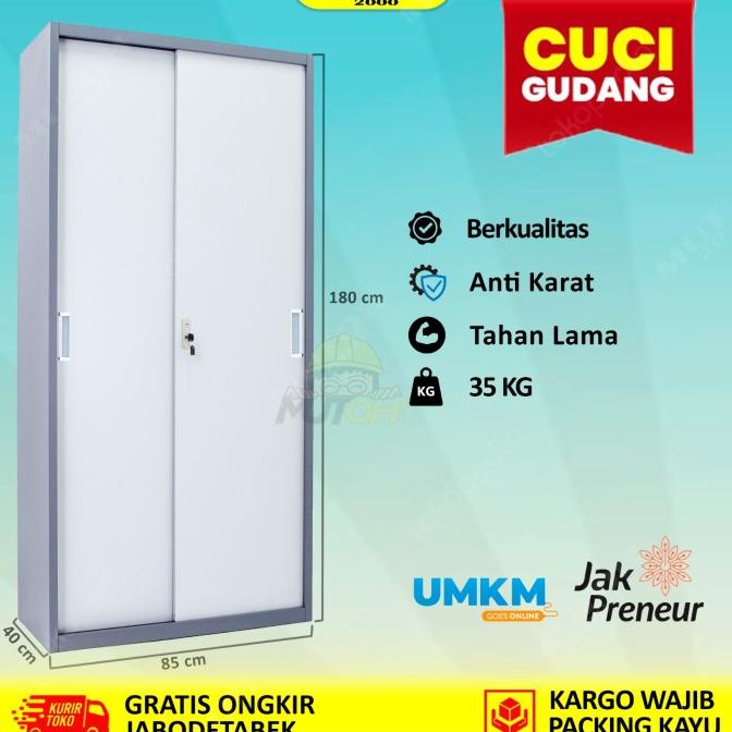 

Terlaris Lemari Arsip Lemari Besi Filling Cabinet - Pintu Plat Sliding Geser Limited Edition