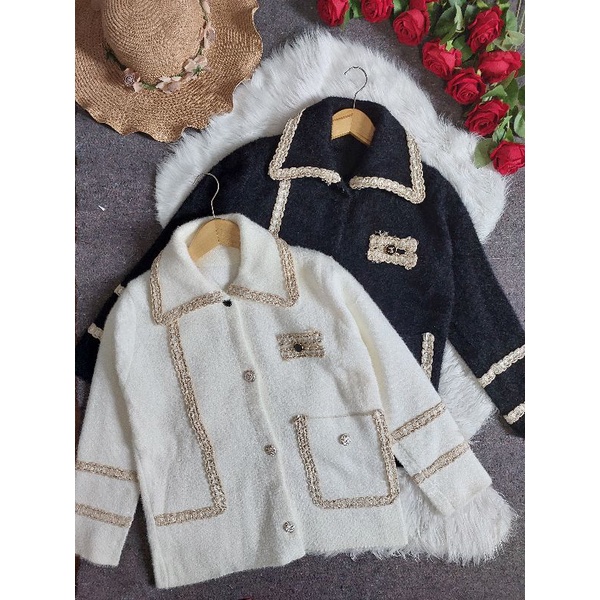 VN YEARNIN FURRY CARDIGAN OVERSIZE / KOREAN OUTER OVERSIZE JUMBO