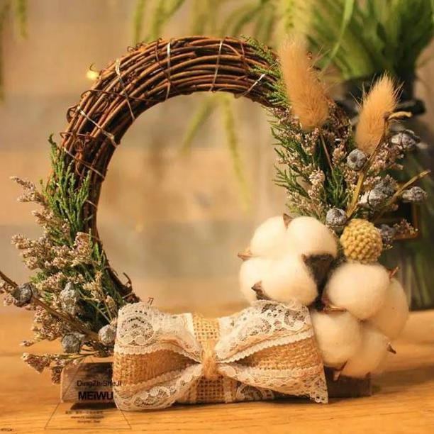 Ring Rustic Ranting Dekorasi Engagement Dried Pelem Kering Bunga Mahar Custom Terarium