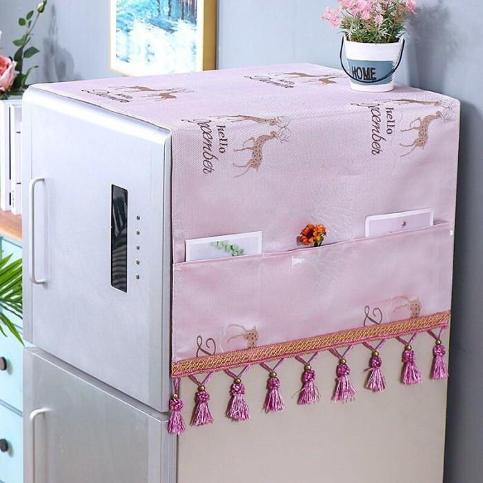 Terlaris Cover Penutup Kulkas Taplak Kulkas Multifungsi Renda