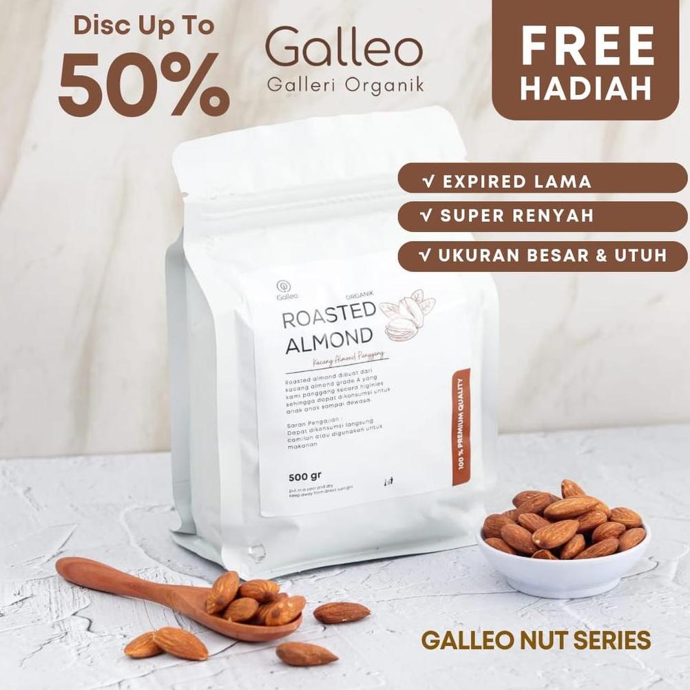

KACANG ALMOND PANGGANG 500 GR / ROASTED ALMOND GALLEO Non COD