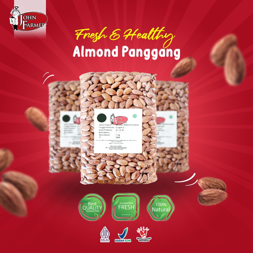 

Almond Panggang - John Farmer Natural Roasted Almond 1 Kg Non COD