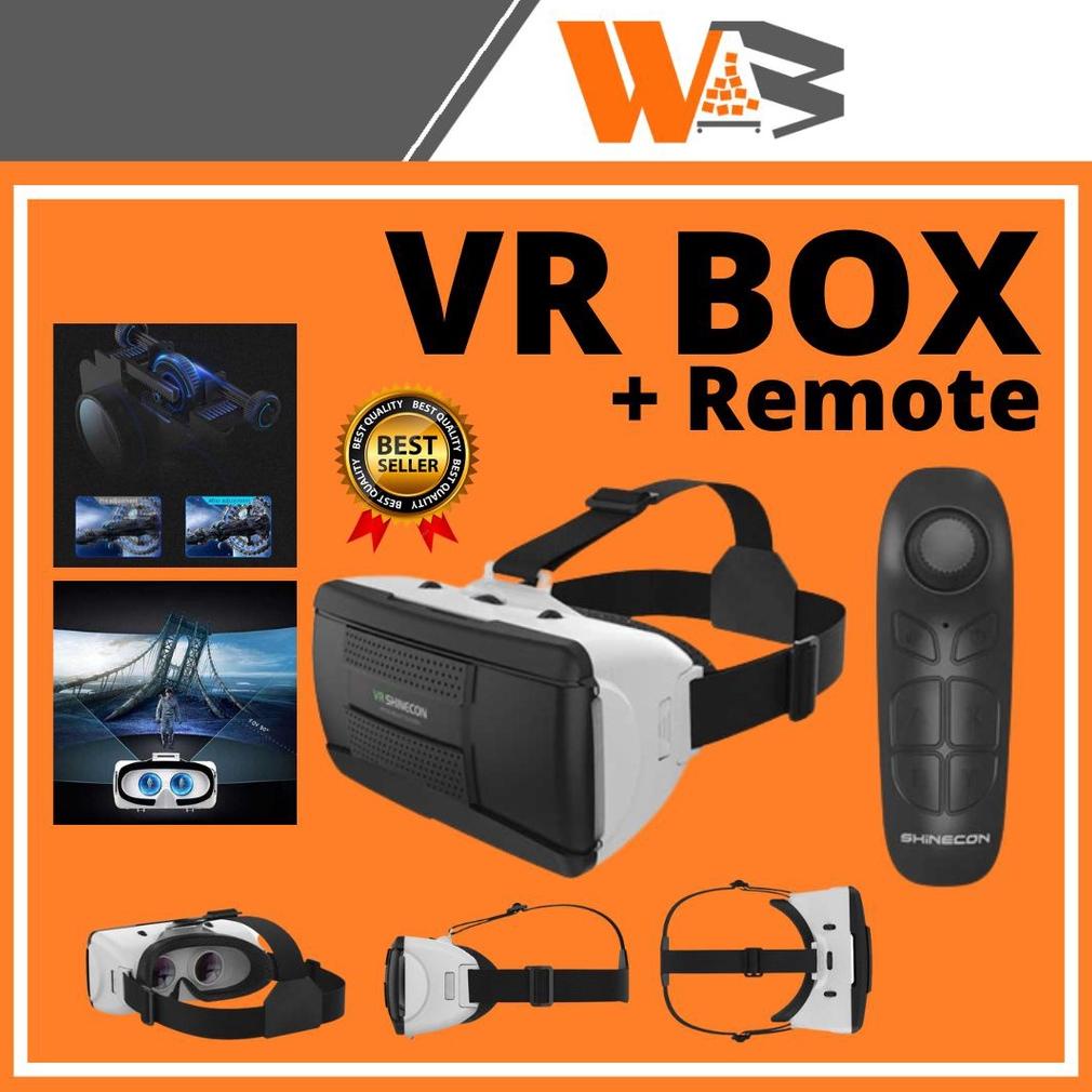 VR Box Kacamata VR Virtual Reality Box Remote SC-G06B Kaca Mata Virtual Reality 3D 360 Shinecon J80