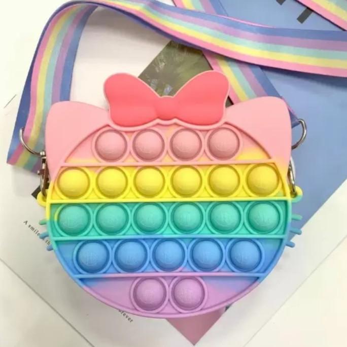 Tas Pop it anak/sling bag pop it rainbow/Bag Pop it viral fidget cube