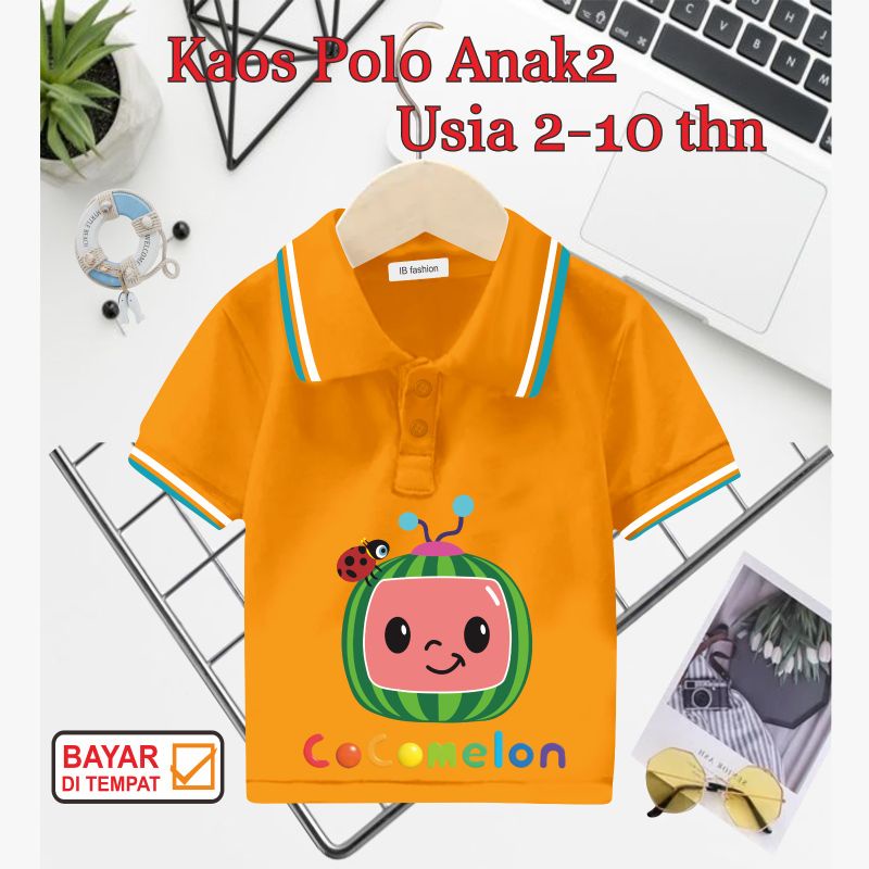 ((IB))KAOS ANAK2 KERAH POLO/COCO MELON DIGITAL SABLON