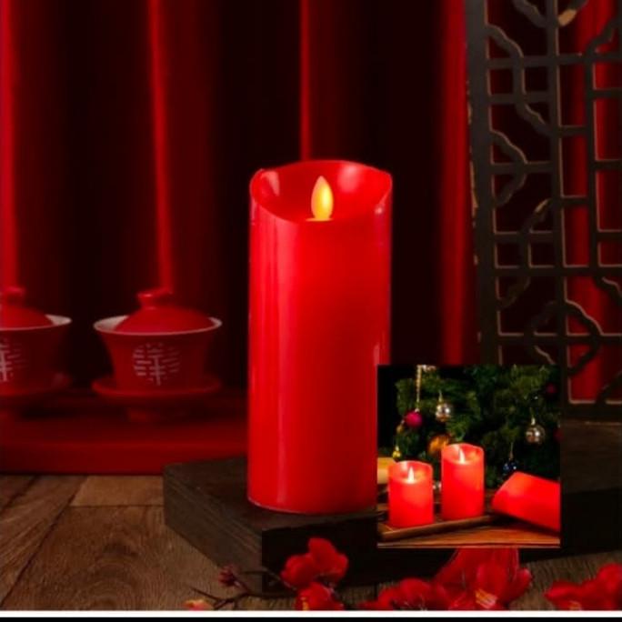 Lilin merah besar led charge