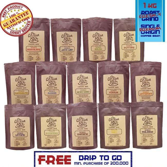 

Kopi Arabika Toraja 1 Kg Single Origin Bean/Biji & Ground/Bubuk