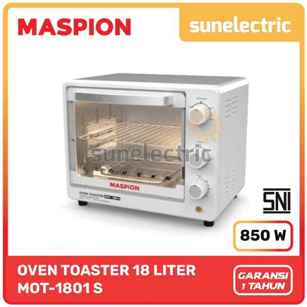 Maspion MOT-1801S Oven Toaster Listrik Kapasitas 18L Low Watt 425 watt