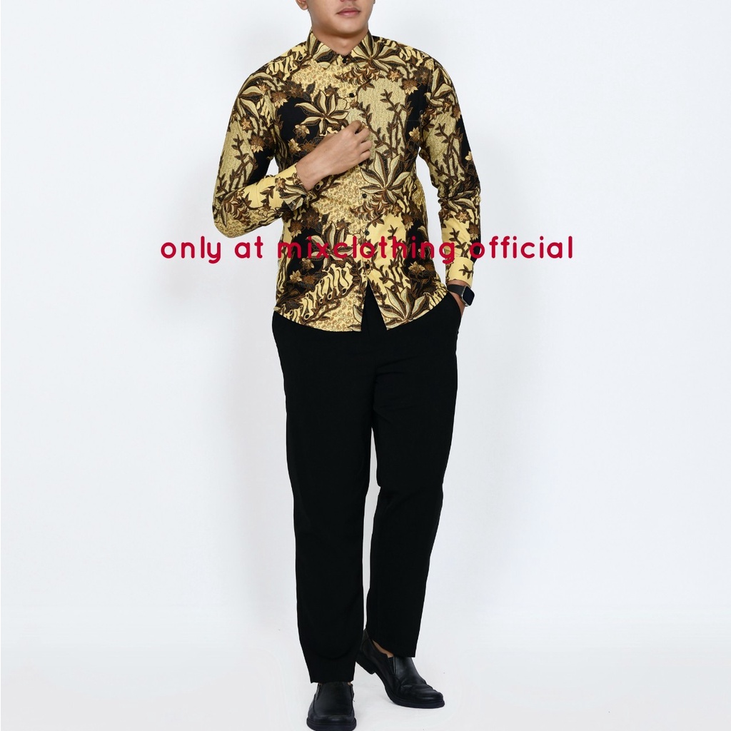 Baju Batik Pria Slimfit Kemeja Lengan Panjang Slim Premium Kode 2000