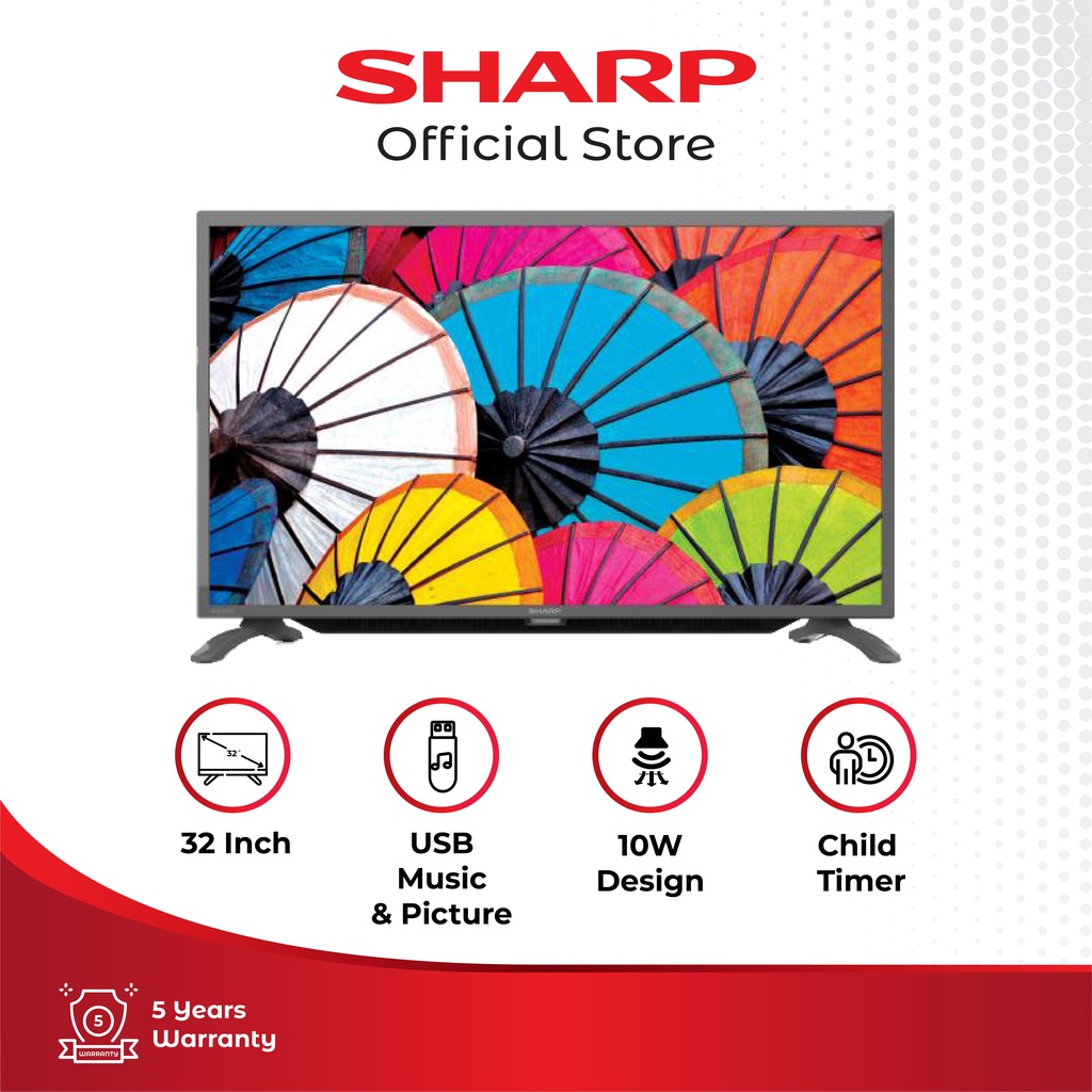 Sharp AQUOS LED TV 2T-C32DD1i SHARP INDONESIA OFFICIAL SHOP