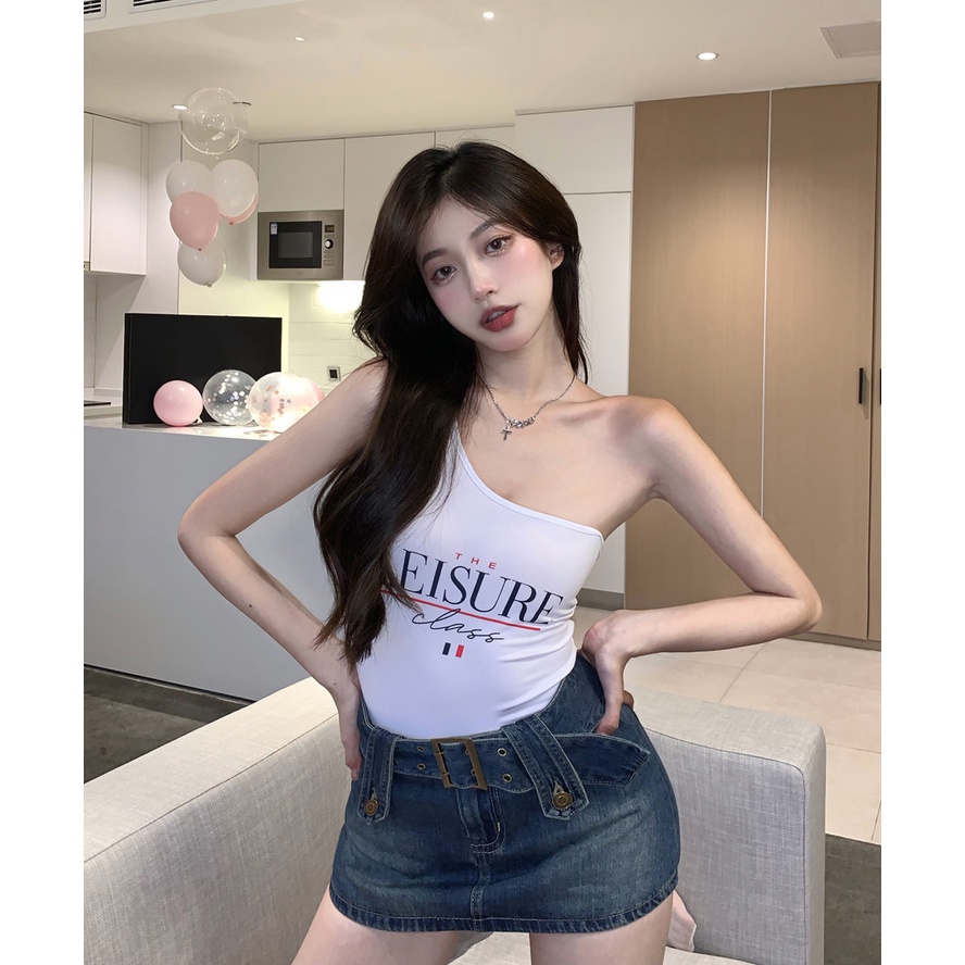 ☊✖◎Cropped top Mengenakan kamisol punggung yang cantik dengan kemeja bottoming di musim panas, tube top tanpa lengan hot girl underwear top pakaian wanita #COD