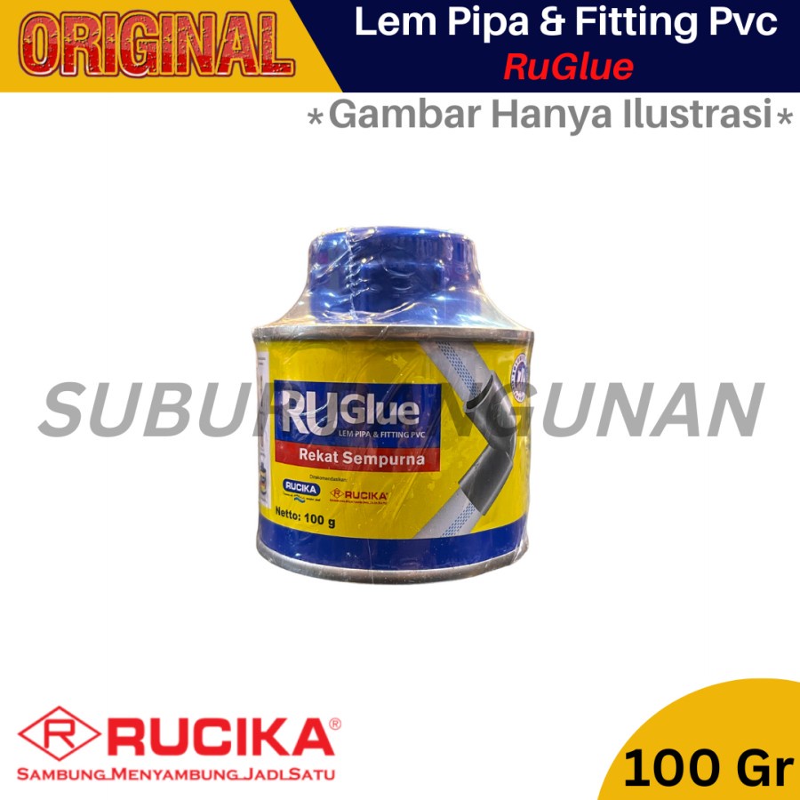 Lem Rucika Ruglue Truglue Pipa Pralon Pvc 100Gram Lem Kaleng Kecil