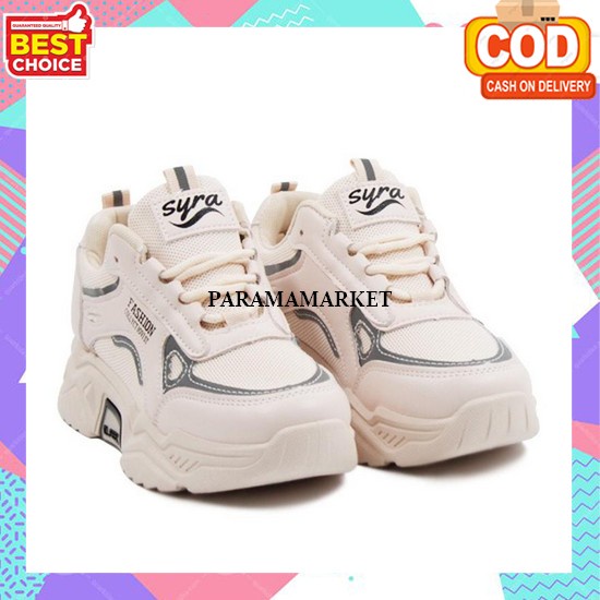 Sneakers Cewek Dewasa Premium Casual Tali Korea Putih Hitam Remaja Perempuan Terbaru 2023 Branded Ke