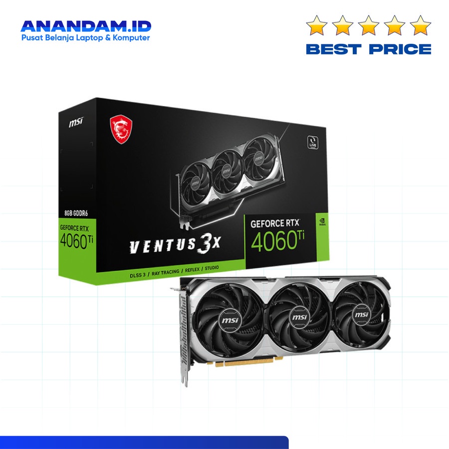 VGA MSI GeForce RTX 4060Ti VENTUS 3X OC 8GB GDDR6 - 4060 ti 8 GB