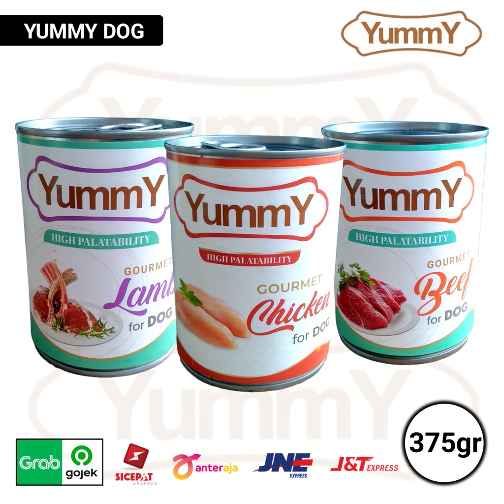 Makanan Anjing basah YUMMY DOG KALENG 375 GRAM dog food yummy