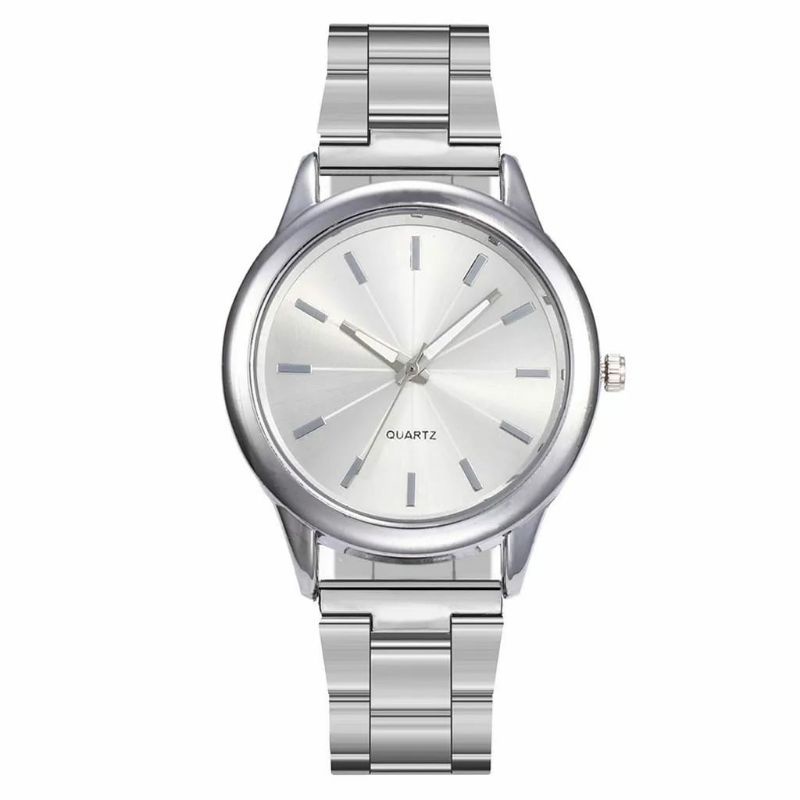 Jam Tangan Pria Wanita Stainliss Steel Quartz Kasual Formal Bisnis