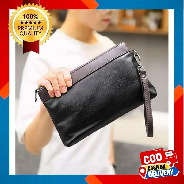 Handbag Pria Wanita Tas Tangan Cowok Cewek Kekinian 100% Original Kulit Sapi Asli Motif Jeruk - Eros