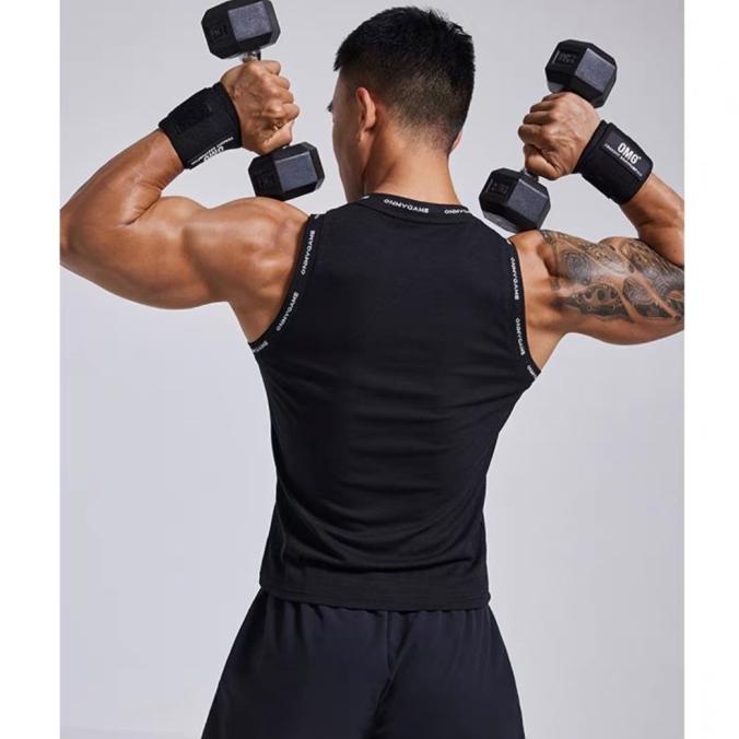 OMG ribbed Tank Top Pria Black and White On My Game