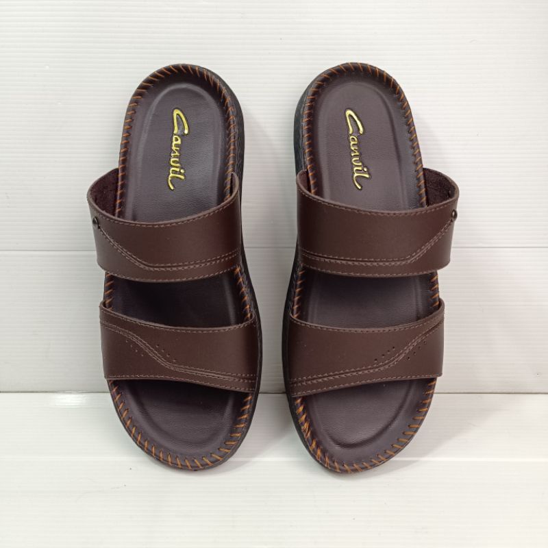 Sandal Slip-On Pria Bahan Kulit Model Trendy (Vino 02)