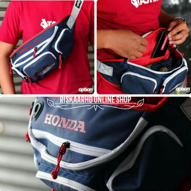 Tewrlaris Tas Selempang Honda Waistbag Honda Option Merch Original