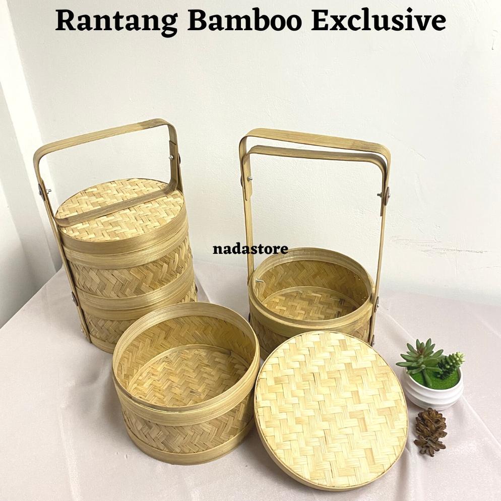 

Rantang Bulat Bambu susun 2 / Hampers bambu/ Keranjang Bambu / Hamper / Tempat Dinsum / Tempat Kue CNTK06