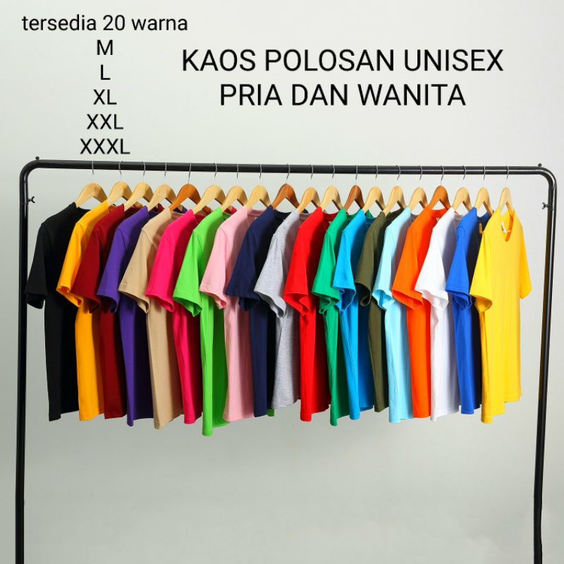 Kaos Pria Polosan Baju Oblong Polos Pria Wanita Lengan Pendek Pakaian Atasan Pria Wanita Dewasa Tshirt Distro Cod