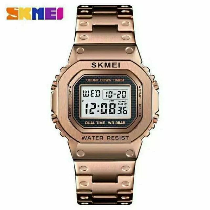 SKMEI 1456 ORIGINAL STAINLISS STEEL PRIA DIGITAL KASUAL JAM TANGAN SKMEI