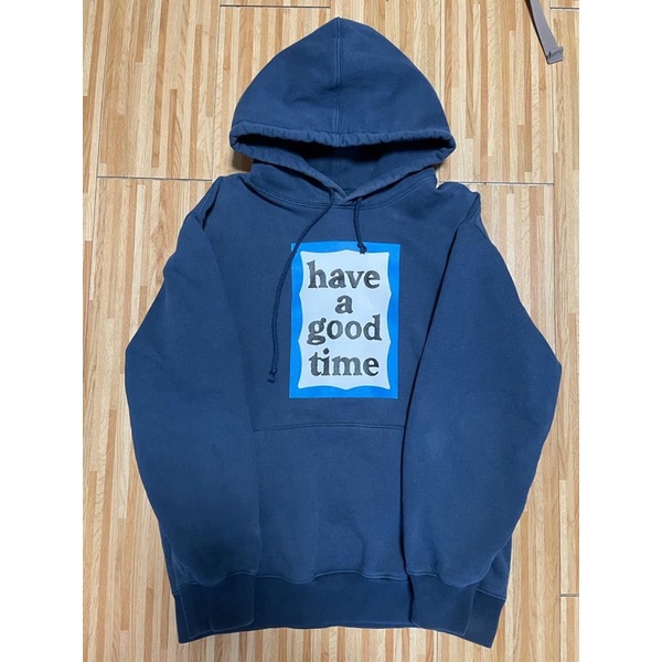 Hoodie Have a Good Time Navy Frame Biru Size L
