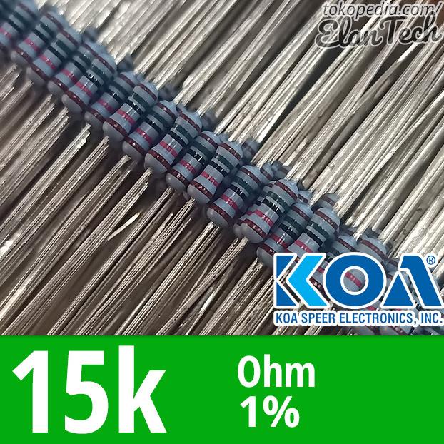 Resistor KOA 15k 1/4W 1% 0.25W Metal Film 15 Kilo Ohm Elan73c